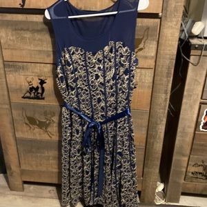 Blue and gold dress